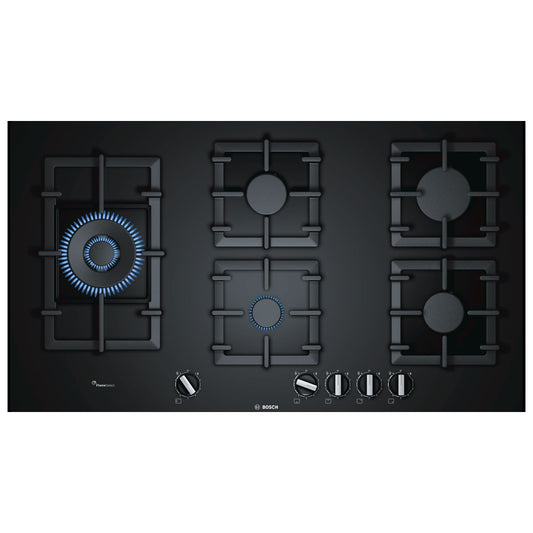 Bosch 5 Burner Gas Hob - Black  90cm