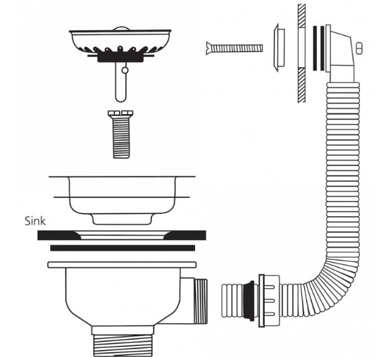 Caple Stainless steel 90mm basket strainer waste with round overflow plate