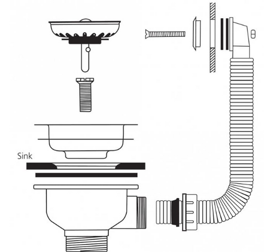 Caple Stainless steel 90mm basket strainer waste with round overflow plate