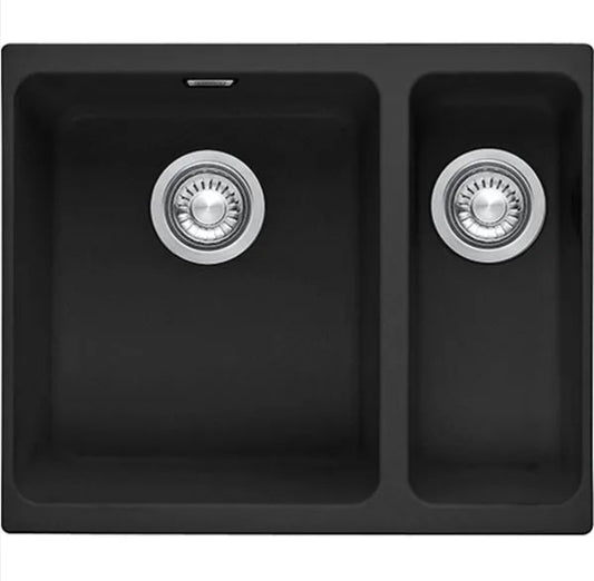 Kubus 1.5 Bowl Granite Onyx Black Undermount Sink