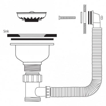 Caple Stainless steel 90mm basket strainer waste with square overflow plate